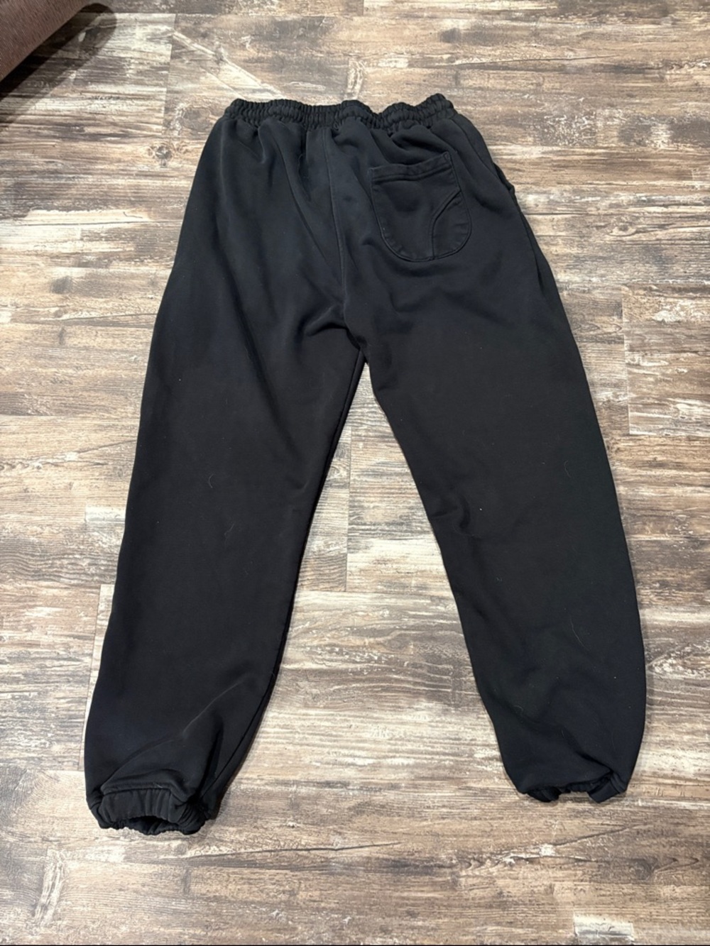 YoungLA Black Joggers with White Gothic Leg Script - Picture 3 of 3